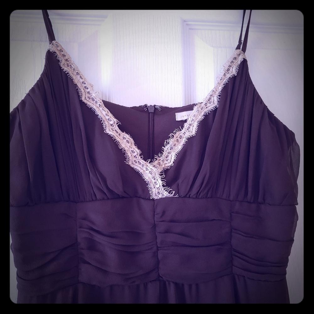 Brown lace dress.